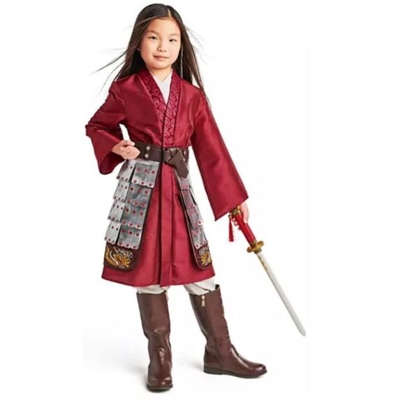 Disney Mulan Live Action Film Warrior Deluxe Costume Halloween Girls 4T New - Picture 9 of 9